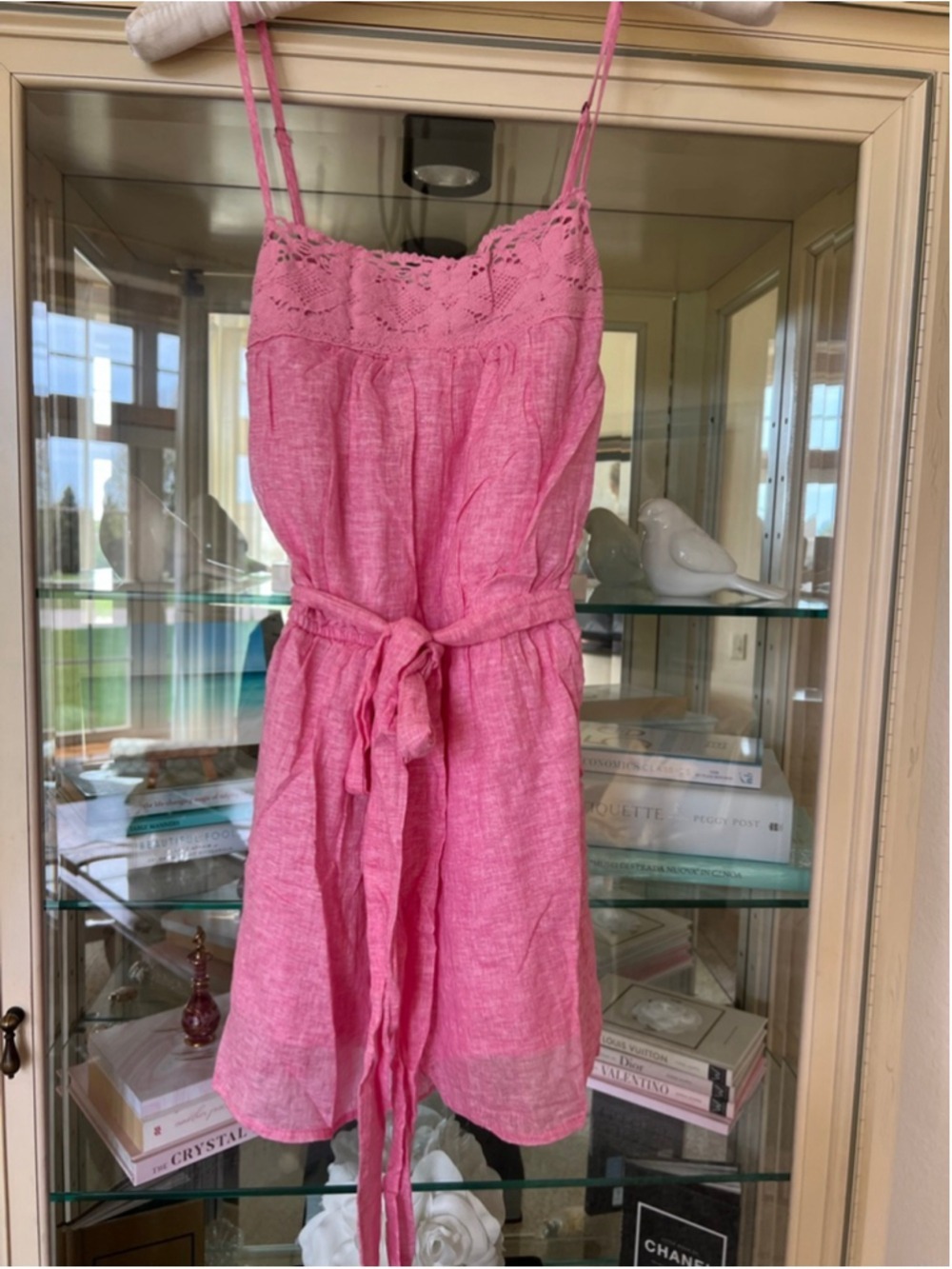 NWT Olivaceous Pink Linen Blend Romper L